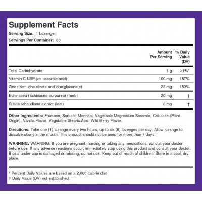 Витамины и Минералы Piping Rock Zinc Lozenges with Echinacea & C (Natural Berry Flavor) 60 Lozenges Витамины и Минералы Piping Rock Zinc Lozenges with Echinacea & C (Natural Berry Flavor) 60 Lozenges