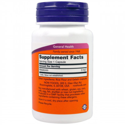 NOW - Melatonin 3mg (60 caps) NOW - Melatonin 3mg (60 caps)