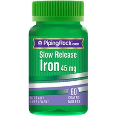 Витамины и минералы Piping Rock Slow Release Iron 45 mg 45 mg | 60 Tablets Витамины и минералы Piping Rock Slow Release Iron 45 mg 45 mg | 60 Tablets