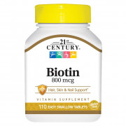 Витамины и Минералы 21st Century Biotin 800 mg (110 tabs)