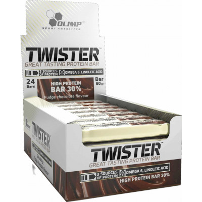 Протеиновый батончики Olimp Twister Bar 30 % Protein 24 x 60 g шоколад Протеиновый батончики Olimp Twister Bar 30 % Protein 24 x 60 g шоколад