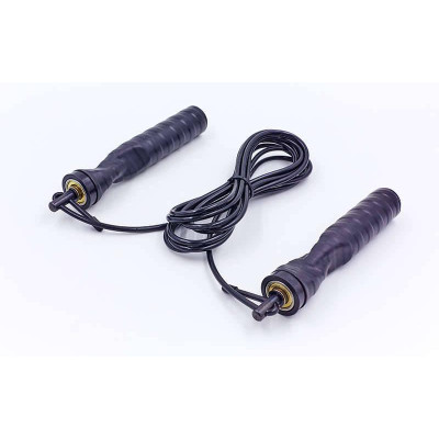 Скакалка скоростная с подшипником и PVC жгутом (l-3м, d-4мм, черный) Скакалка скоростная с подшипником и PVC жгутом (l-3м, d-4мм, черный)