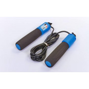 Скакалка со счетчиком и PVC жгутом (l-2,8м, d-5мм, черный-синий)