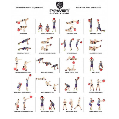 Медбол Medicine Ball Power System PS-4138 8кг Медбол Medicine Ball Power System PS-4138 8кг