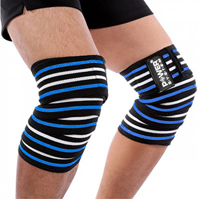 Бинты на колени Power System Knee Wraps PS-3700 Blue/Black Бинты на колени Power System Knee Wraps PS-3700 Blue/Black