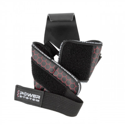 Крюки для тяги на запястья Power System Hooks V2 PS-3360 Black/Red L Крюки для тяги на запястья Power System Hooks V2 PS-3360 Black/Red L