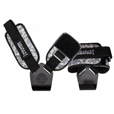 Крюки для тяги на запястья Power System Hooks Camo PS-3370 Black/Grey XL Крюки для тяги на запястья Power System Hooks Camo PS-3370 Black/Grey XL