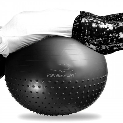 М'яч для фітнеса PowerPlay 4003 75см Темно сірий М'яч для фітнеса PowerPlay 4003 75см Темно сірий