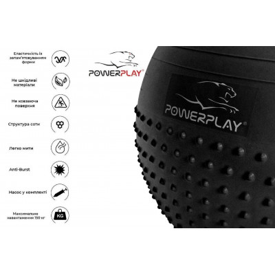 М'яч для фітнеса PowerPlay 4003 75см Темно сірий М'яч для фітнеса PowerPlay 4003 75см Темно сірий