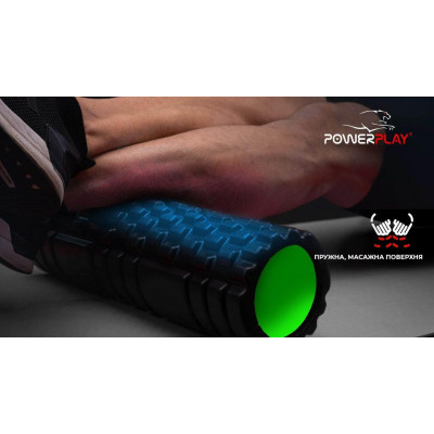 Масажний ролик PowerPlay 4025 Чорно-Зелений. Масажний ролик PowerPlay 4025 Чорно-Зелений.