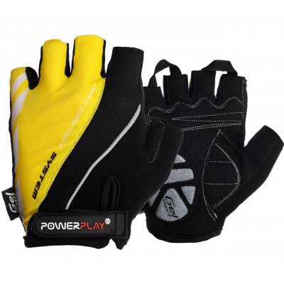 Велорукавички PowerPlay 5024 D Чорно-жовті XS Велорукавички PowerPlay 5024 D Чорно-жовті XS