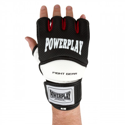Рукавички для MMA PowerPlay 3075 Чорні-Білі XS Рукавички для MMA PowerPlay 3075 Чорні-Білі XS
