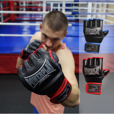 Рукавички для MMA PowerPlay 3058 Чорно-Сині XL Рукавички для MMA PowerPlay 3058 Чорно-Сині XL