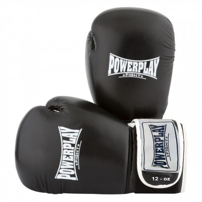 Боксерські рукавиці PowerPlay 3019 Чорні 12 унцій Боксерські рукавиці PowerPlay 3019 Чорні 12 унцій