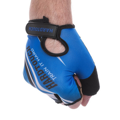 Перчатки для фитнеca HARD TOUCH FG-007 M-L черный-синий Перчатки для фитнеca HARD TOUCH FG-007 M-L черный-синий