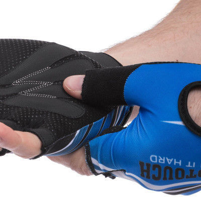 Перчатки для фитнеca HARD TOUCH FG-007 M-L черный-синий Перчатки для фитнеca HARD TOUCH FG-007 M-L черный-синий