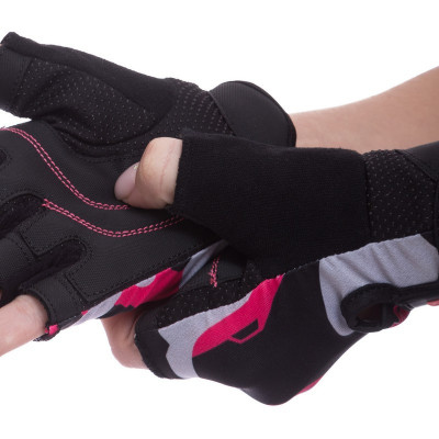 Перчатки для фитнеca HARD TOUCH XS-L черный-розовый Перчатки для фитнеca HARD TOUCH XS-L черный-розовый