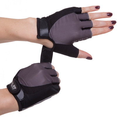 Перчатки для фитнеca POWER FITNESS XS-L серый Перчатки для фитнеca POWER FITNESS XS-L серый