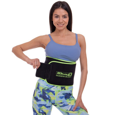 Пояс для похудения SWEATY BELT Zelart ширина-20см черный-салатовый Пояс для похудения SWEATY BELT Zelart ширина-20см черный-салатовый