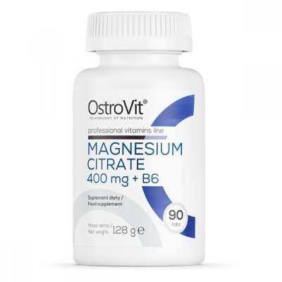 Витамины и Минералы OstroVit Magnesium Citrate 400 mg + B6 90 таблеток, цитрат магния и витамин В6 Витамины и Минералы OstroVit Magnesium Citrate 400 mg + B6 90 таблеток, цитрат магния и витамин В6