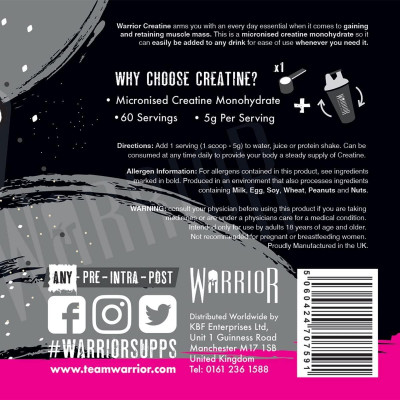 Креатин Warrior Essentials Creatine Micronized - 300g Креатин Warrior Essentials Creatine Micronized - 300g
