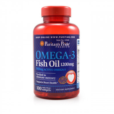 Витамины и минералы Puritan's Pride Omega-3 Fish Oil 1200 mg (100 softgels) Витамины и минералы Puritan's Pride Omega-3 Fish Oil 1200 mg (100 softgels)