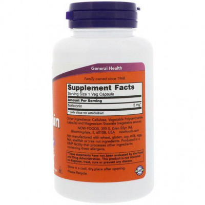 NOW - Melatonin 5 mg (180 caps) NOW - Melatonin 5 mg (180 caps)