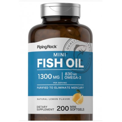 Витамины и минералы Piping Rock ,Mini Fish Oil1300mg ( 200 soft) Витамины и минералы Piping Rock ,Mini Fish Oil1300mg ( 200 soft)