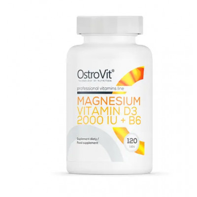 OstroVit Magnesium + Vitamin D3 2000 IU + B6 120 табл OstroVit Magnesium + Vitamin D3 2000 IU + B6 120 табл