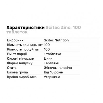 Scitec Zinc, 100 таблеток Scitec Zinc, 100 таблеток
