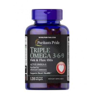 Puritan's Pride Triple Omega 3 6 9 Fish Flax Borage Oils - (120 Softgels) Puritan's Pride Triple Omega 3 6 9 Fish Flax Borage Oils - (120 Softgels)