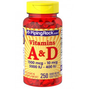 Piping Rock Vitamins D-3 400IU A1500mg 5000IU (250cap)