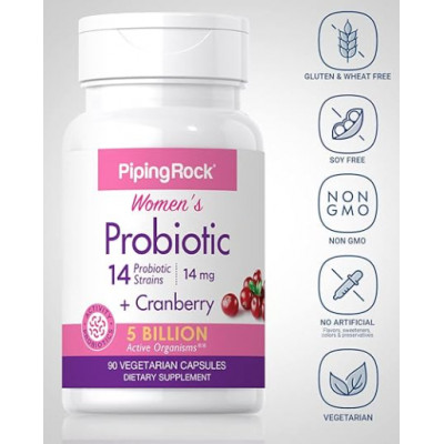 Piping Rock Womens Probiotic 14 Strains 5 Biotin Organisms (90 сaps) Piping Rock Womens Probiotic 14 Strains 5 Biotin Organisms (90 сaps)