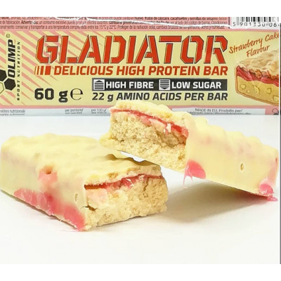 Протеиновый батончик olimp Gladiator Bar (60 g Strawberry cake) Протеиновый батончик olimp Gladiator Bar (60 g Strawberry cake)