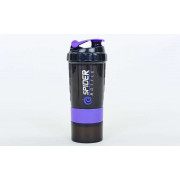 Шейкер 3-х камерный для спортивного питания SPIDER BOTTLE FI-6389 (500+100мл, PE фиолетовый)