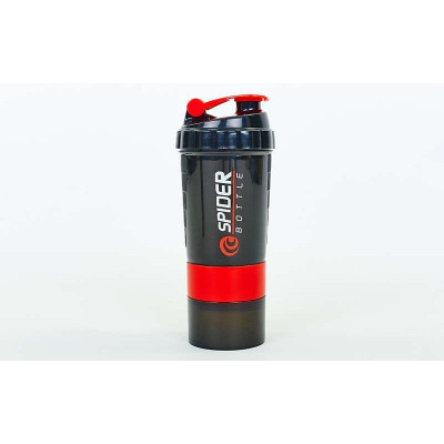 Шейкер 3-х камерный для спортивного питания SPIDER BOTTLE FI-6389 (500+100мл, красный) Шейкер 3-х камерный для спортивного питания SPIDER BOTTLE FI-6389 (500+100мл, красный)