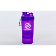 Шейкер 3-х камерный для спортивного питания SMART SHAKER SLIM FI-6388 (400+100мл фиолетовый)