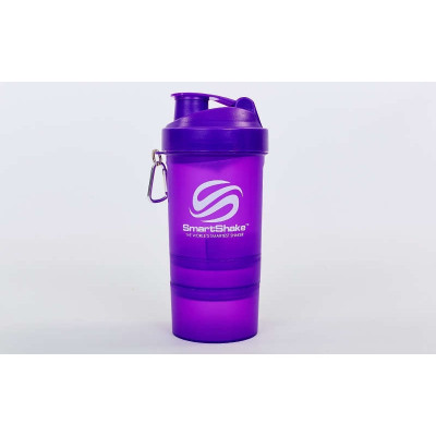 Шейкер 3-х камерный для спортивного питания SMART SHAKER SLIM FI-6388 (400+100мл фиолетовый) Шейкер 3-х камерный для спортивного питания SMART SHAKER SLIM FI-6388 (400+100мл фиолетовый)